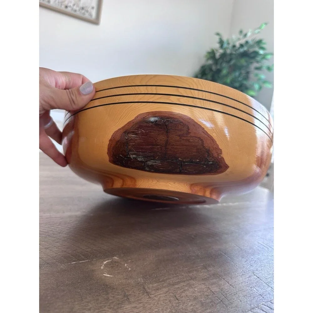 Pinetop Bowls Linda Staehe Alligator Juniper Wood Bowl 11” Southwestern Decor